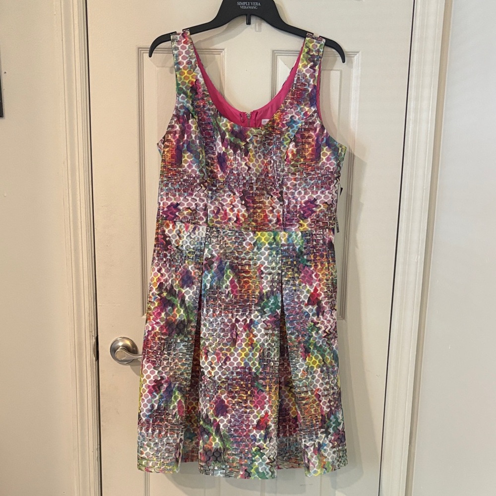New York & Co. Sleeveless Multicolor Fit-and-Flare Dress